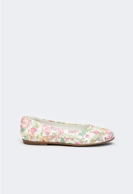 Floral Printed Flat Ballerina