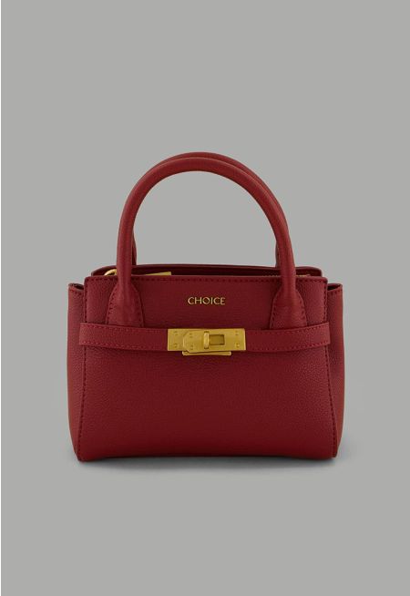 Iconic Metallic Turn lock Handbag