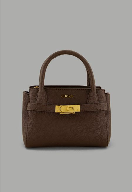 Iconic Metallic Turn lock Handbag