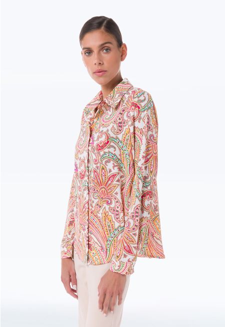 Paisley Printed Buttoned Shirt -Sale