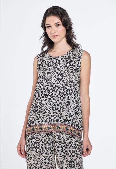 Sleeveless Printed Top