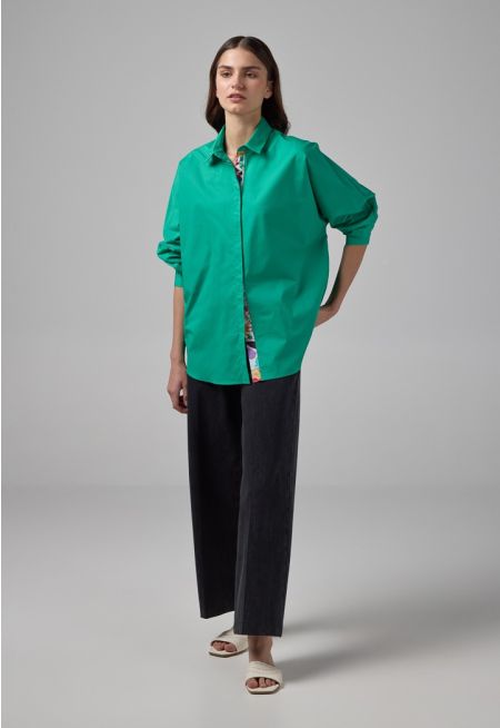 Wide Leg Basic Denim Trousers