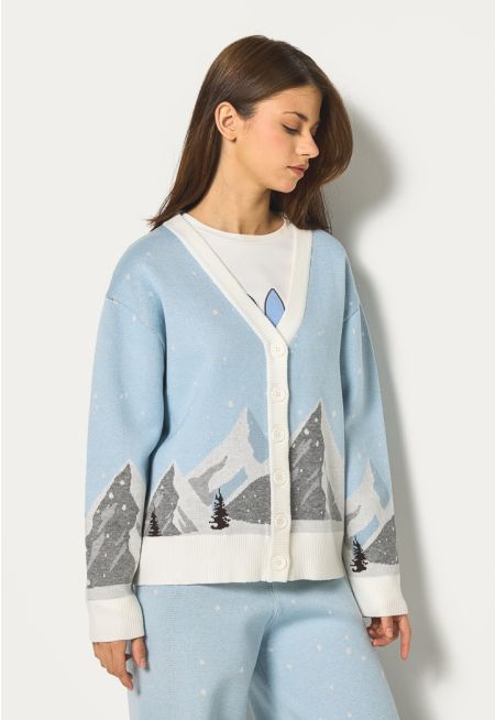 Ribbed Hems Knitted Cardigan