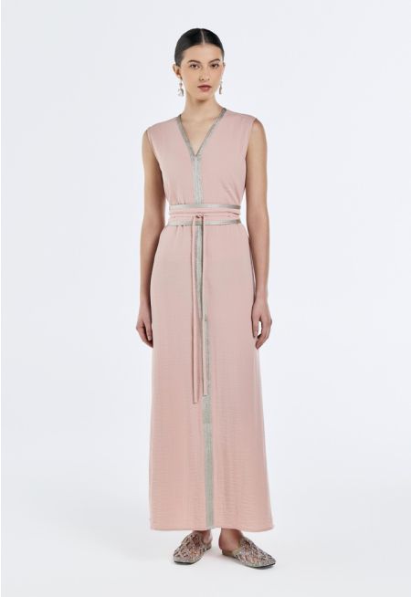 Crinkled Lace Embellished Dress- Ramadan Style