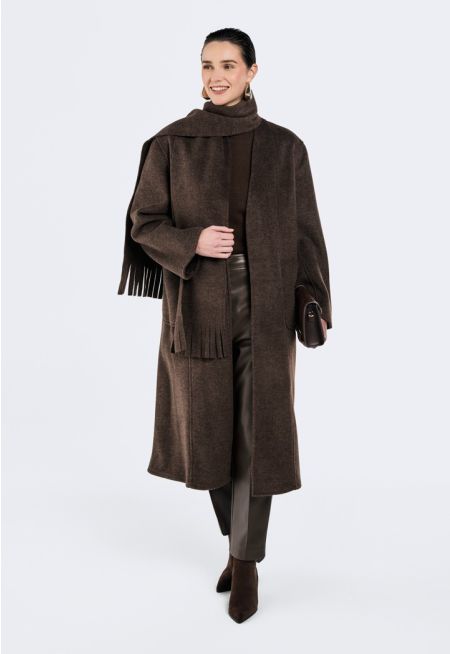 Solid Wool Coat Combo (2PCS)