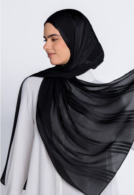 Textured Striped Hijab