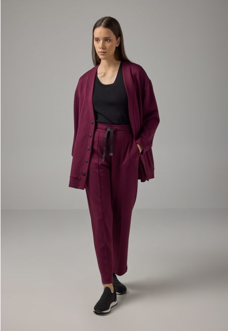 Solid Elasticated Waistband Trousers