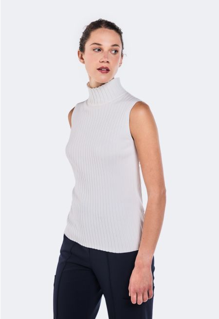 Ribbed Knitted Sleeveless Top