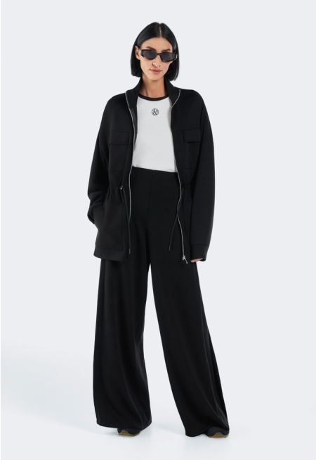Solid Wide Leg Trousers