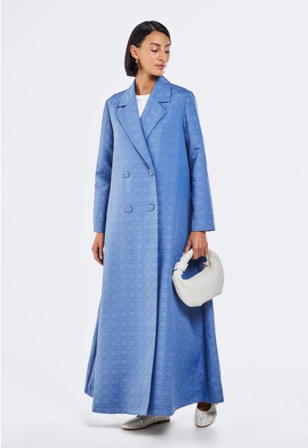 Geometric Embroidered Quilted Abaya