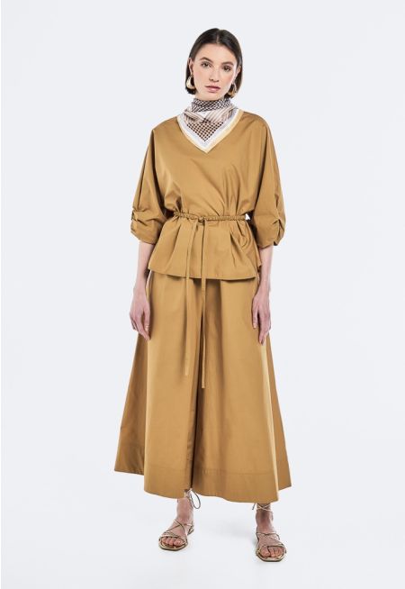 Elastic Waist Palazzo Trousers