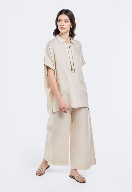 Wide Leg Linen Trousers