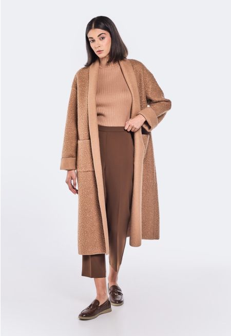 Solid Elasticated Waist Trousers