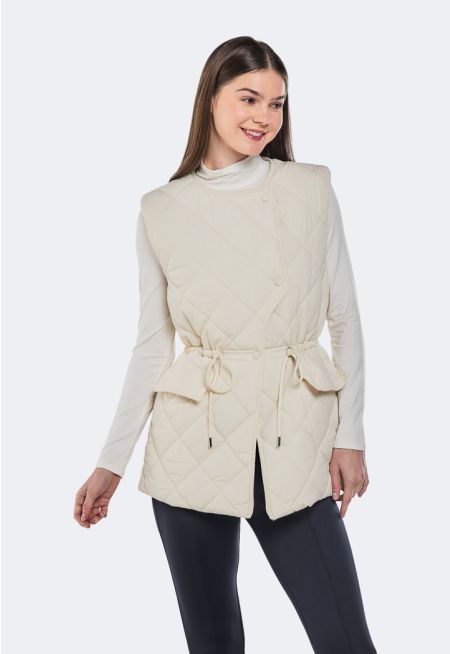 Quilted Drawstring Gilet
