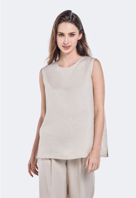 Basic Sleeveless Linen Top