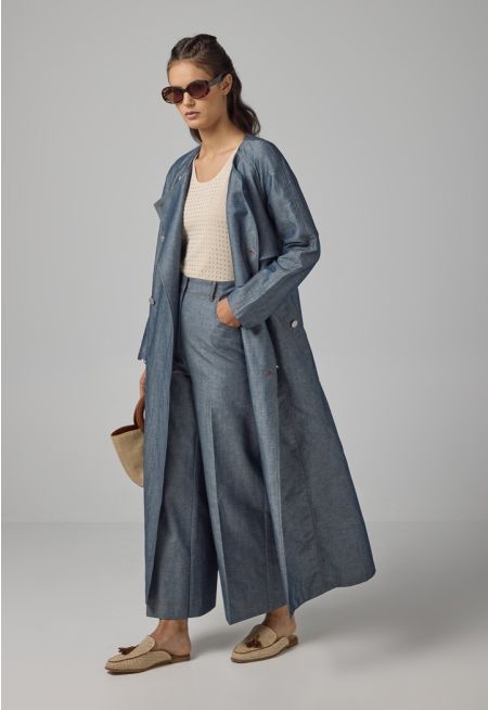 Solid Wide Leg Trousers