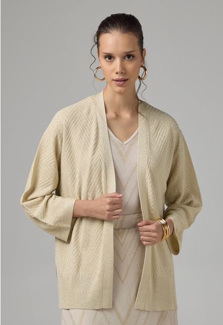 Solid Lurex Cardigan