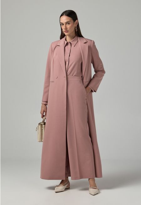 Double Breasted Notched Collar Coat
