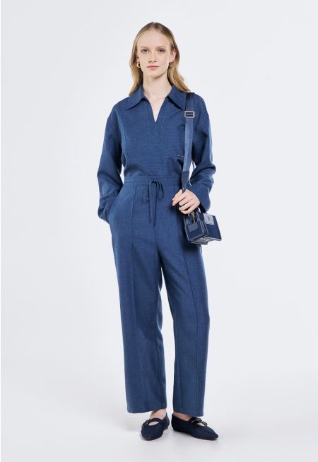 Solid High Waist Trousers