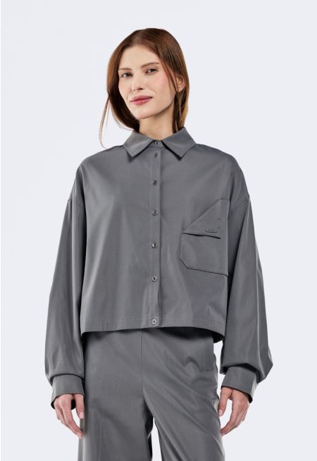 Solid Drop Shoulder Shirt