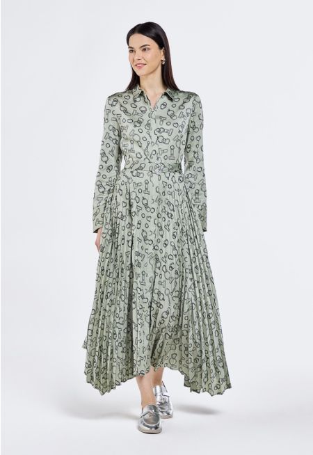 Asymmetrical Hem Printed Dress