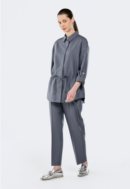 Striped High Waist Trousers