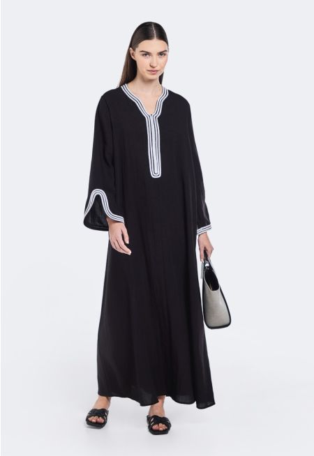 Lace Embellished Maxi Kaftan