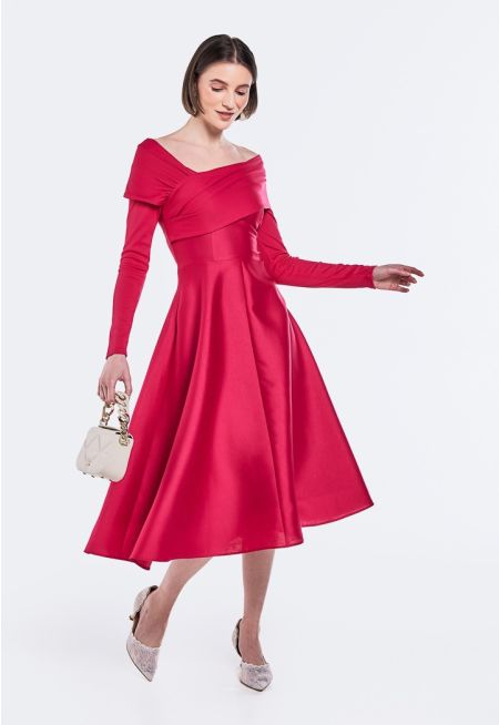 Drop Shoulder Midi Dress