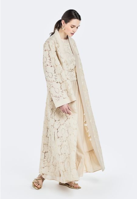Floral- Patch Embroidered Abaya