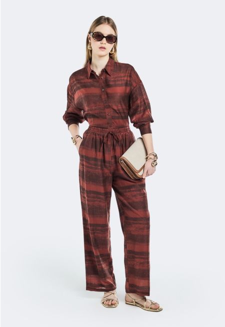 Printed Straight Cut Trousers