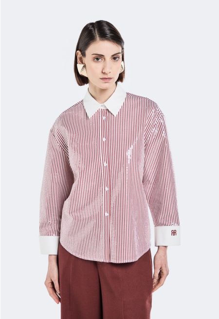 Striped Sequin Embellished Shirt