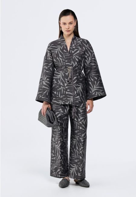 Leaf Jacquard Trousers
