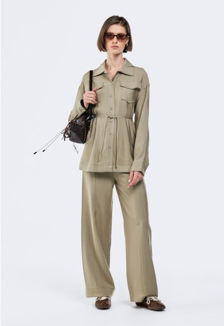 Wide Leg High Waist Trousers