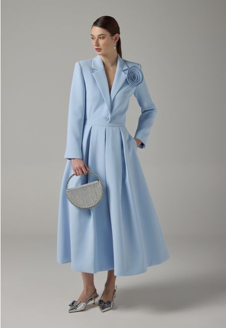 Solid Pleated Maxi Skirt