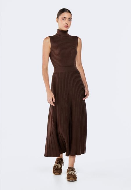 Ribbed Knitted Maxi Skirt