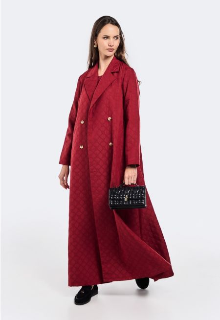 Chain Link Embroidered Quilted Abaya