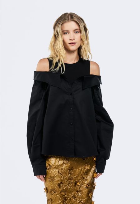 Off Shoulder Shirt With Inner Tank