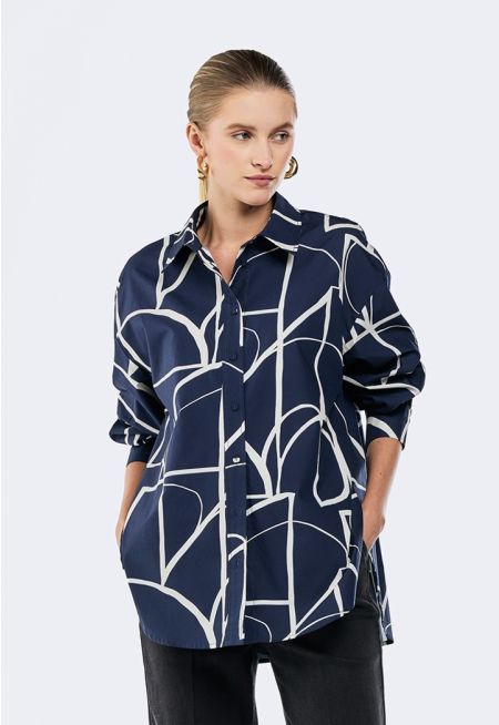 Contrast Print Shirt