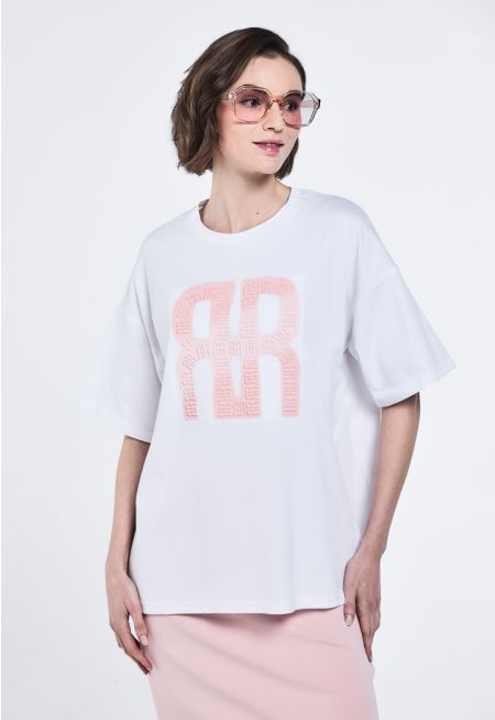 Embossed Monogram Print T-Shirt
