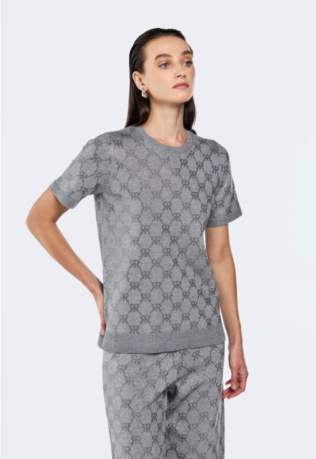 Monogram Crystal Embellished Top