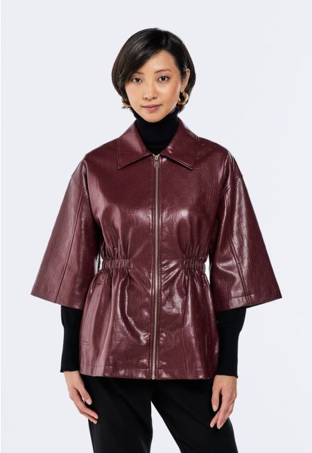 Monogram PU Leather Jacket
