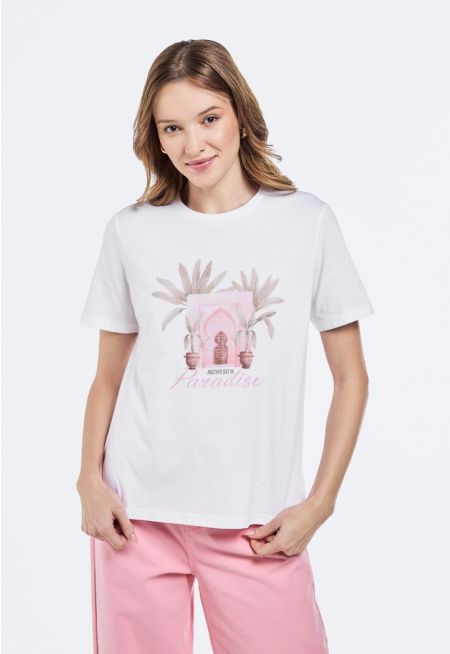 Printed Motif Short Sleeve T-Shirt