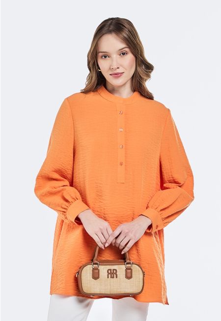 Solid Crinkled Tunic