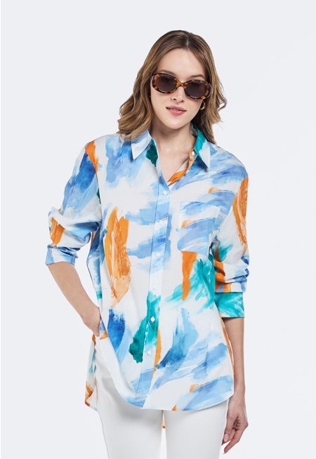 Printed High Low Shirt