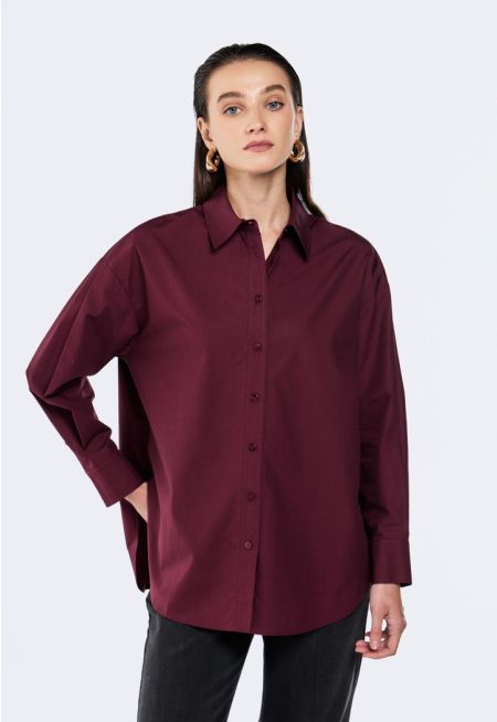 Drop Shoulder Solid Shirt