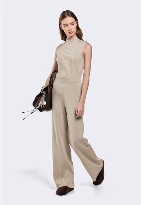 High Waist Knitted Trousers