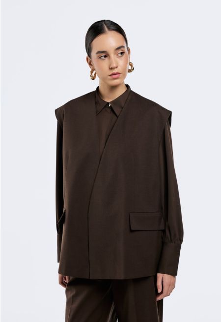 Solid Open- Front Vest