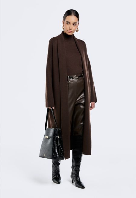 Knitted Belted Cardigan