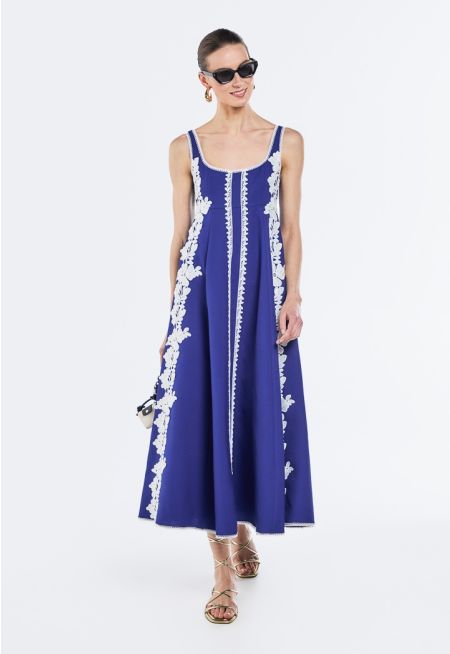 Floral Embroidered Lace Sleeveless Dress