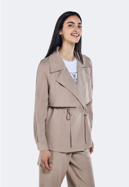 Crinkled Drawstring Jacket